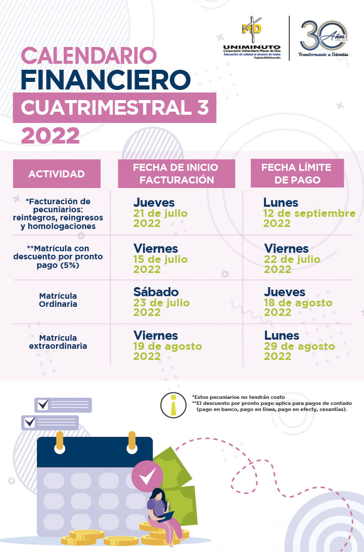 Calendarios Académicos y Financieros Rectoría Cundinamarca